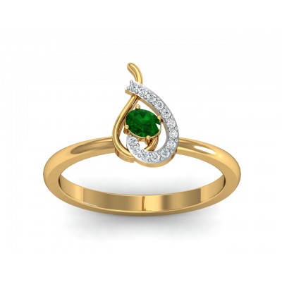 Sely Emerald & diamond ring in hallmarked gold